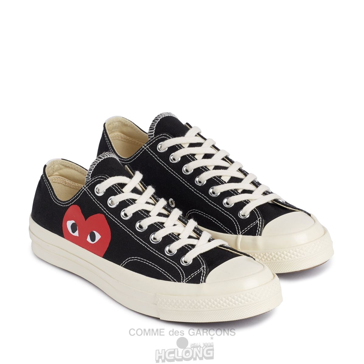 Comme Des Garcons Play Converse Red Heart Chuck Taylor All Star '70 Low Sneakers Low Top Unisex Sort | 29517-DLHV