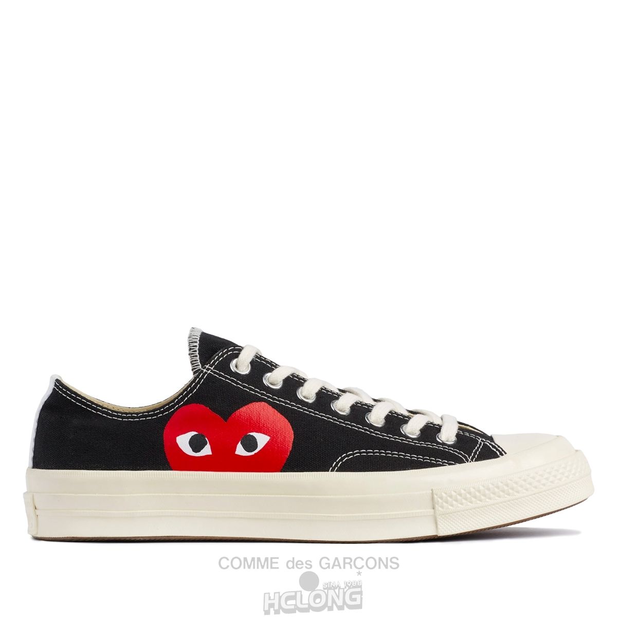 Comme Des Garcons Play Converse Red Heart Chuck Taylor All Star \'70 Low Sneakers Low Top Unisex Sort | 29517-DLHV