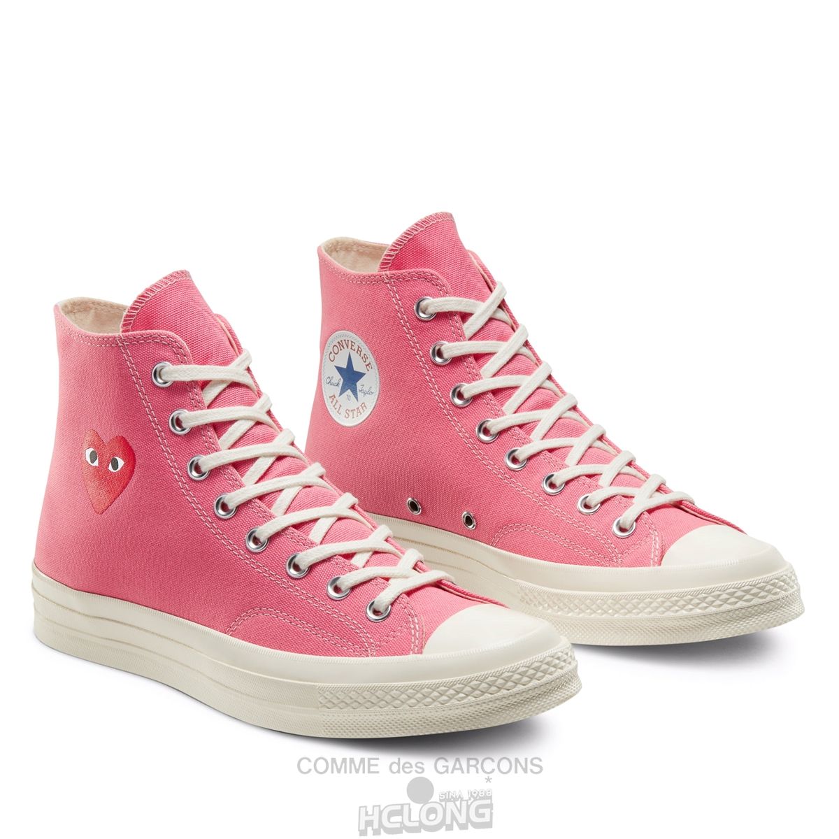 Comme Des Garcons Play Converse Red Heart Chuck '70 High Sneakers High Top Unisex Lyserød | 32647-CPDG