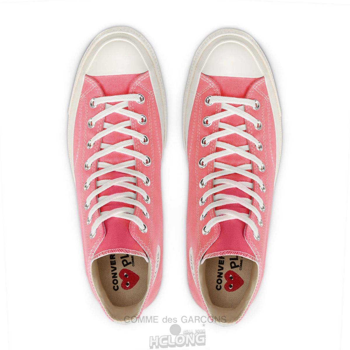 Comme Des Garcons Play Converse Red Heart Chuck '70 High Sneakers High Top Unisex Lyserød | 32647-CPDG