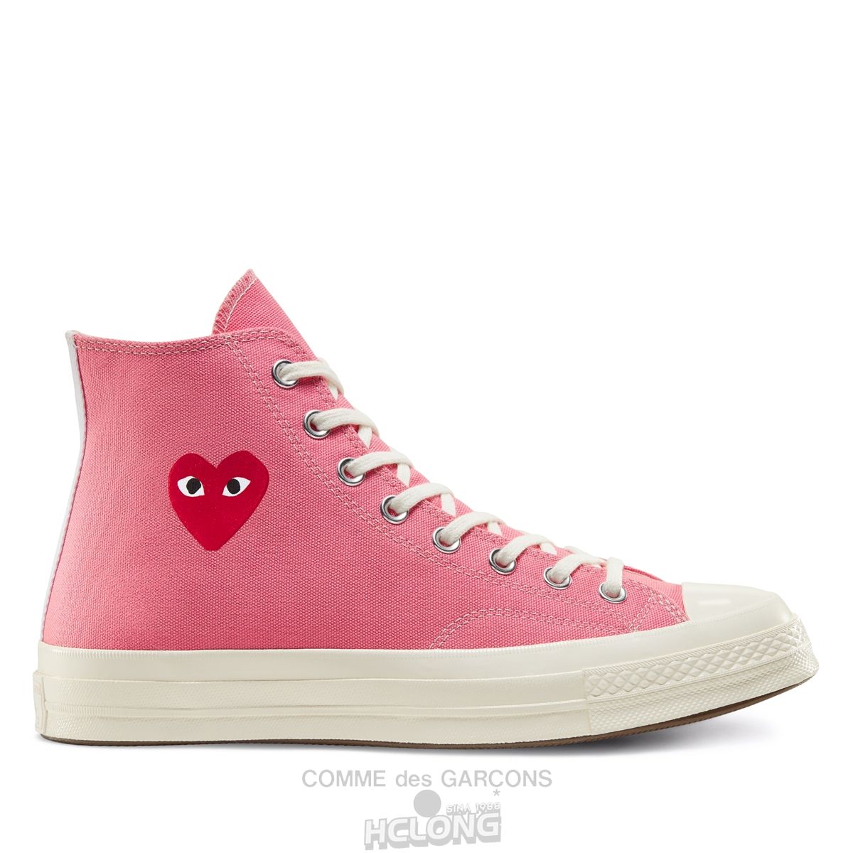 Comme Des Garcons Play Converse Red Heart Chuck \'70 High Sneakers High Top Unisex Lyserød | 32647-CPDG