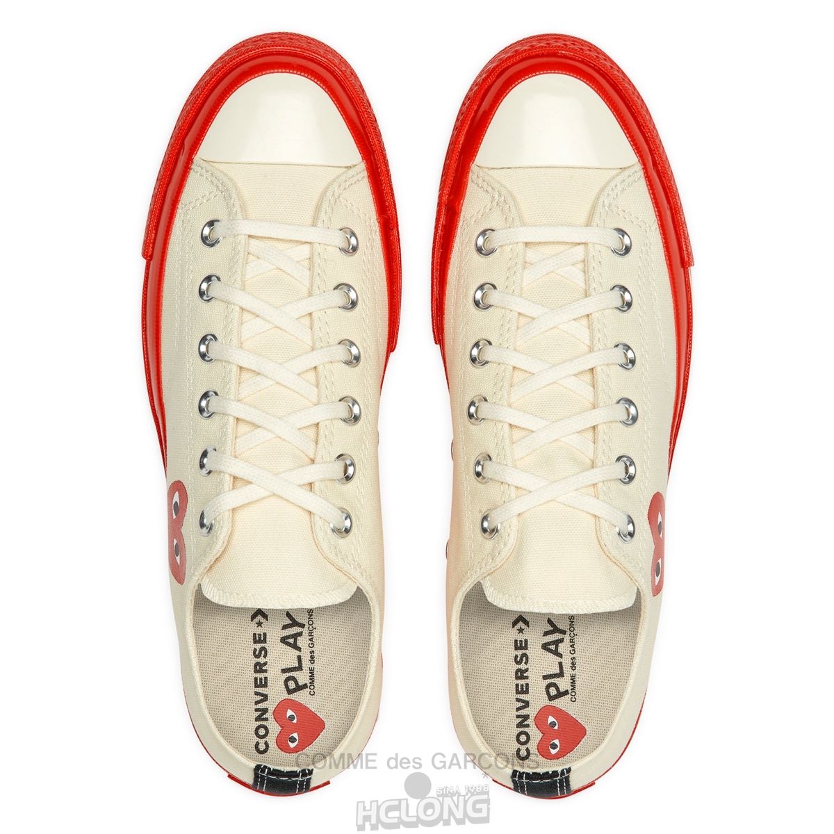 Comme Des Garcons Play Converse Red Heart & Red Sole Chuck 70 Low Top Sneakers Low Top Unisex Hvide | 62145-VMKE