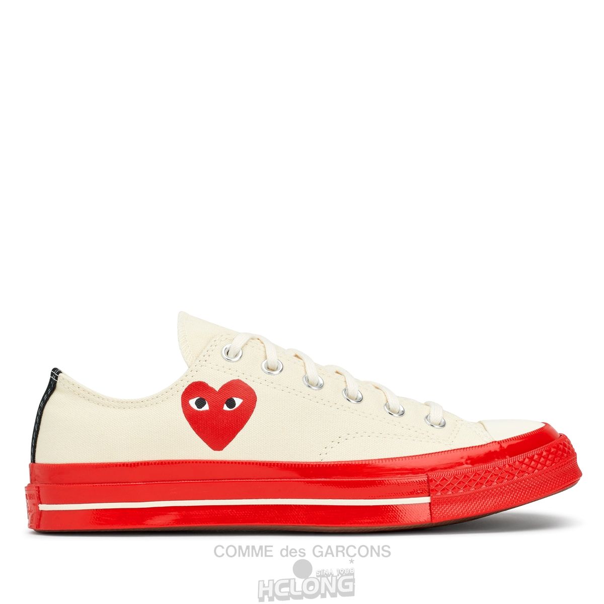 Comme Des Garcons Play Converse Red Heart & Red Sole Chuck 70 Low Top Sneakers Low Top Unisex Hvide | 62145-VMKE