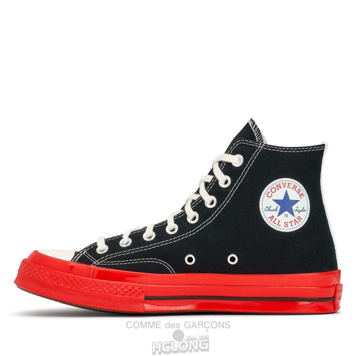 Comme Des Garcons Play Converse Red Heart & Red Sole Chuck 70 High Top Sneakers High Top Unisex Sort | 81926-JKAY