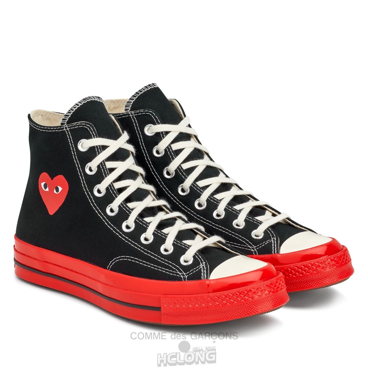 Comme Des Garcons Play Converse Red Heart & Red Sole Chuck 70 High Top Sneakers High Top Unisex Sort | 81926-JKAY