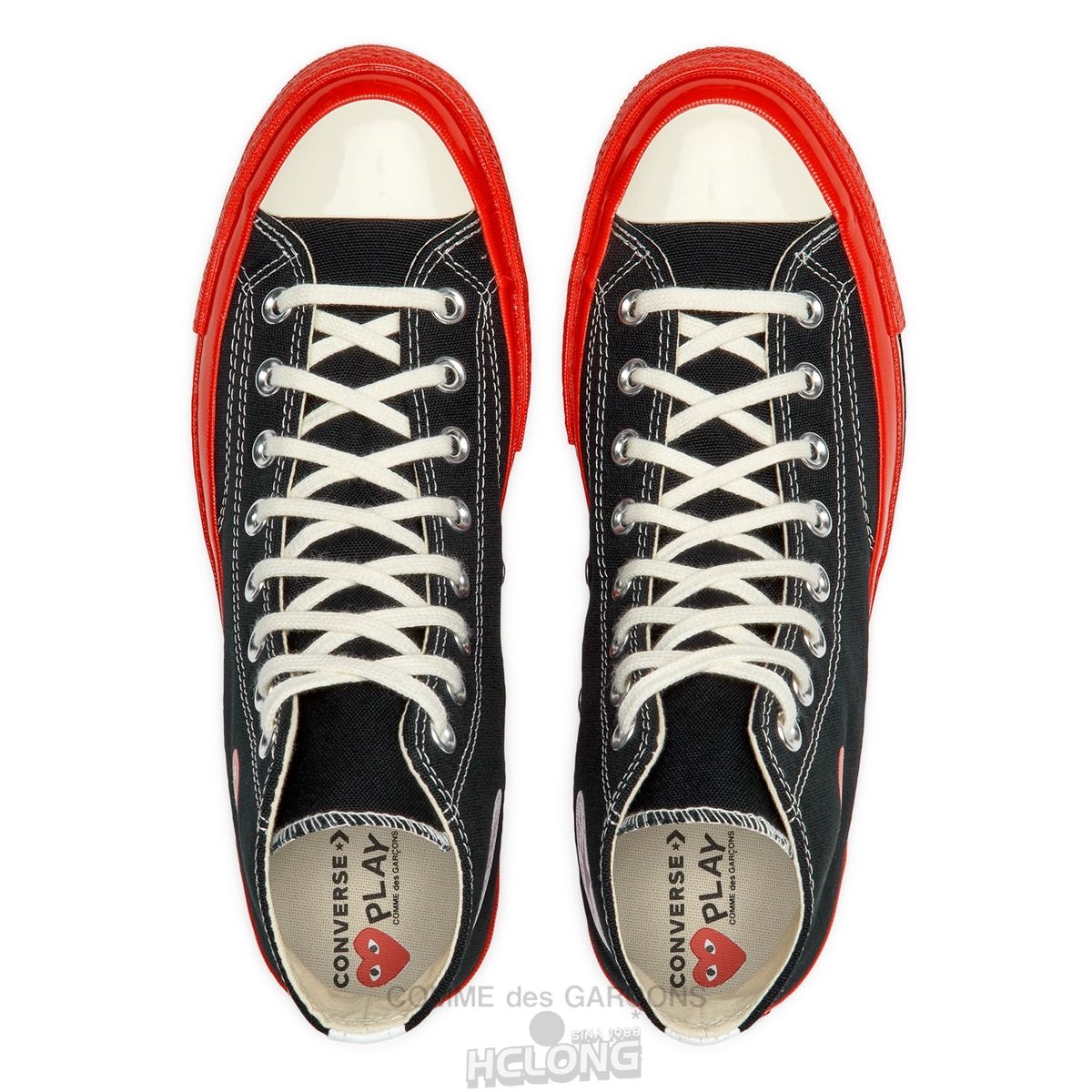 Comme Des Garcons Play Converse Red Heart & Red Sole Chuck 70 High Top Sneakers High Top Unisex Sort | 81926-JKAY