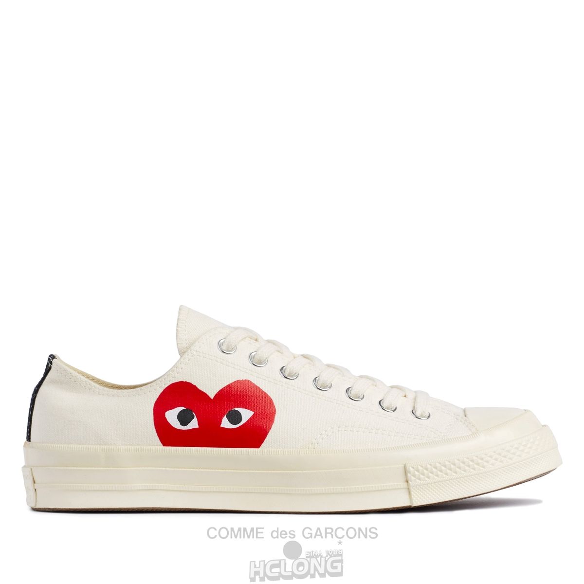 Comme Des Garcons Play Converse Red Heart Chuck Taylor All Star \'70 Low Sneakers Low Top Unisex Hvide | 85609-TJXG