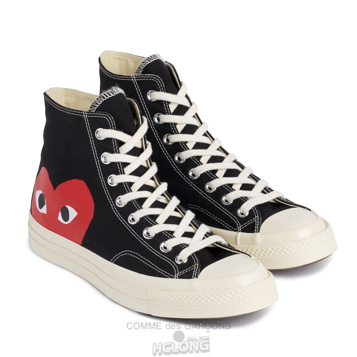 Comme Des Garcons Play Converse Red Heart Chuck Taylor All Star '70 High Sneakers High Top Unisex Sort | 96735-KCRH