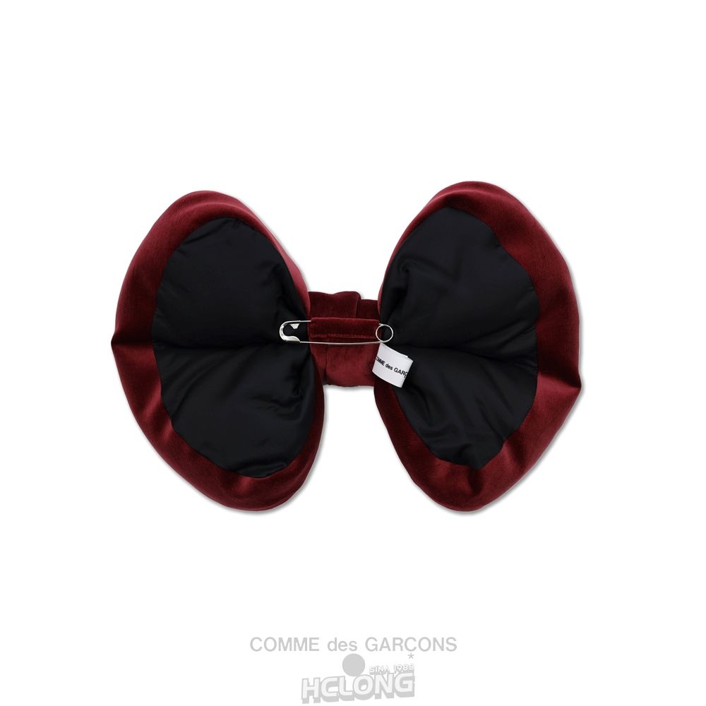 Comme Des Garcons TEIBAN KICHU (CDG GIRL) Bomulds Velveteen Bow Accessory Burgundy Accessories Dame Rød | 28931-BRKW