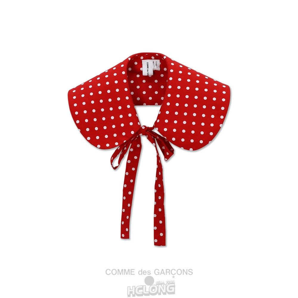 Comme Des Garcons TEIBAN KICHU (CDG GIRL) Bomulds Polka Dot Peter Pan Collar Accessories Dame Rød | 43526-WMFR