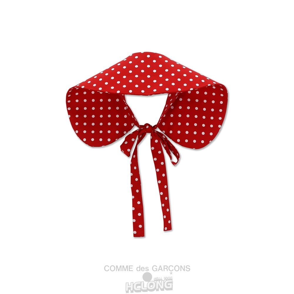 Comme Des Garcons TEIBAN KICHU (CDG GIRL) Bomulds Polka Dot Peter Pan Collar Accessories Dame Rød | 43526-WMFR