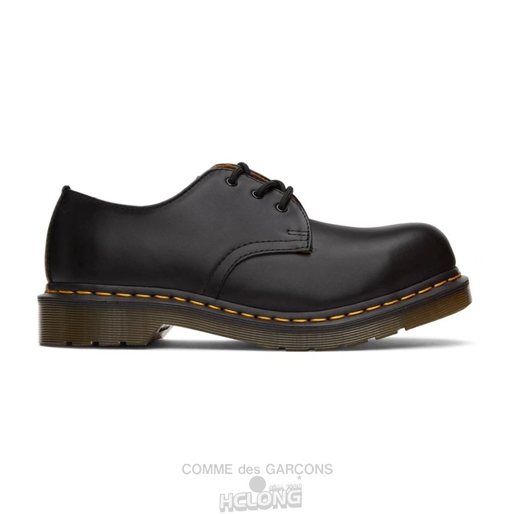 Comme Des Garcons TEIBAN KICHU (HOMME DEUX) HDTB x Dr Martens Steel Tå 3 hole DEK101 CDG x Dr. Martens Sort | 07458-VDSK